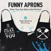 image:imageZulay 2Pack Funny Aprons for Men amp Women  Kitchen Aprons with Adjustable Neck Strap amp 2 Large PocketsFork Spatula Set
