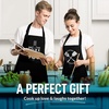image:imageZulay 2Pack Funny Aprons for Men amp Women  Kitchen Aprons with Adjustable Neck Strap amp 2 Large PocketsFork Spatula Set