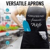image:imageZulay 2Pack Funny Aprons for Men amp Women  Kitchen Aprons with Adjustable Neck Strap amp 2 Large PocketsHusband  Wife