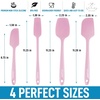 image:imageZulay 4pcs Silicone Spatula Set  Heat Resistant Silicone Tools for Cooking Baking amp Mixing  One Piece Design Spatulas for NonStick Cookware  Durable Stainless Steel Core Pink