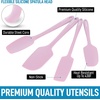image:imageZulay 4pcs Silicone Spatula Set  Heat Resistant Silicone Tools for Cooking Baking amp Mixing  One Piece Design Spatulas for NonStick Cookware  Durable Stainless Steel Core Pink