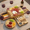 image:imageZulay Charcuterie Board Set Large  Great White Elephant Gift Housewarming Gift for New Home Bamboo Cheese Board  Charcuterie with Accessories Wine and CheeseDeluxe Set