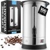 image:imageZulay Commercial Grade 100 Cup Coffee Maker Hot Water Urn  Large Percolator Pot Dispenser With DoubleWall Stainless Steel Quick Brew Stays Hot for Tea amp Beverage at Events amp Catering  SilverSilver