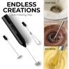 image:imageZulay Froth N Go Milk Frother  3in1 Handheld Frother Wand with Travel Case amp USBC Charger  Single Double amp Egg Whisk for Latte Cappuccino Matcha Protein Shakes  Deep Black