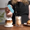 image:imageZulay Froth N Go Milk Frother  Rechargeable 3in1 Handheld Frother Wand with Travel Case amp USBC Charger  Single Double amp Egg Whisk for Latte Cappuccino Matcha Protein Shakes  Diamond WhiteArctic Mint