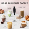 image:imageZulay Froth N Go Milk Frother  Rechargeable 3in1 Handheld Frother Wand with Travel Case amp USBC Charger  Single Double amp Egg Whisk for Latte Cappuccino Matcha Protein Shakes  Diamond WhiteHeritage Black
