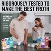 image:imageZulay Froth N Go Milk Frother  Rechargeable 3in1 Handheld Frother Wand with Travel Case amp USBC Charger  Single Double amp Egg Whisk for Latte Cappuccino Matcha Protein Shakes  Diamond WhiteMilky White