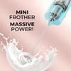 image:imageZulay Froth N Go Milk Frother  Rechargeable 3in1 Handheld Frother Wand with Travel Case amp USBC Charger  Single Double amp Egg Whisk for Latte Cappuccino Matcha Protein Shakes  Diamond WhiteArctic Mint