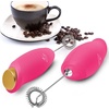 image:imageZulay Froth N Go Milk Frother  Rechargeable 3in1 Handheld Frother Wand with Travel Case amp USBC Charger  Single Double amp Egg Whisk for Latte Cappuccino Matcha Protein Shakes  Forge MarbleOne Pink with Gold