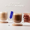 image:imageZulay Froth N Go Milk Frother  Rechargeable 3in1 Handheld Frother Wand with Travel Case amp USBC Charger  Single Double amp Egg Whisk for Latte Cappuccino Matcha Protein Shakes  Diamond WhiteBold Royal Blue