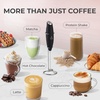 image:imageZulay Froth N Go Milk Frother  Rechargeable 3in1 Handheld Frother Wand with Travel Case amp USBC Charger  Single Double amp Egg Whisk for Latte Cappuccino Matcha Protein Shakes  Forge MarbleHeritage Black
