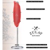 image:imageZulay Froth N Go Milk Frother  Rechargeable 3in1 Handheld Frother Wand with Travel Case amp USBC Charger  Single Double amp Egg Whisk for Latte Cappuccino Matcha Protein Shakes  Diamond WhiteRuby Red