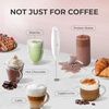image:imageZulay Froth N Go Milk Frother  Rechargeable 3in1 Handheld Frother Wand with Travel Case amp USBC Charger  Single Double amp Egg Whisk for Latte Cappuccino Matcha Protein Shakes  Forge MarbleMilky White