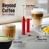 image:imageZulay Froth N Go Milk Frother  Rechargeable 3in1 Handheld Frother Wand with Travel Case amp USBC Charger  Single Double amp Egg Whisk for Latte Cappuccino Matcha Protein Shakes  Diamond WhiteEmber Red
