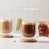 image:imageZulay Froth N Go Milk Frother  Rechargeable 3in1 Handheld Frother Wand with Travel Case amp USBC Charger  Single Double amp Egg Whisk for Latte Cappuccino Matcha Protein Shakes  Diamond WhiteAura Gold