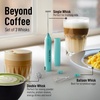 image:imageZulay Froth N Go Milk Frother  Rechargeable 3in1 Handheld Frother Wand with Travel Case amp USBC Charger  Single Double amp Egg Whisk for Latte Cappuccino Matcha Protein Shakes  Forge MarbleElectric Aqua