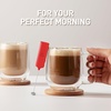 image:imageZulay Froth N Go Milk Frother  Rechargeable 3in1 Handheld Frother Wand with Travel Case amp USBC Charger  Single Double amp Egg Whisk for Latte Cappuccino Matcha Protein Shakes  Diamond WhiteBlazing Red