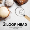 image:imageZulay Kitchen 13Inch Danish Dough Whisk  Stainless Steel Wooden Whisk with Dough Hook  Sourdough Whisk for Bread Pizza Pastry Cake Batter amp More  AcaciaRubberwood  Single Eye