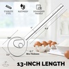 image:imageZulay Kitchen 13Inch Danish Dough Whisk  Stainless Steel Wooden Whisk with Dough Hook  Sourdough Whisk for Bread Pizza Pastry Cake Batter amp More  AcaciaStainless Steel  Single Eye