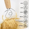 image:imageZulay Kitchen 13Inch Danish Dough Whisk  Stainless Steel Wooden Whisk with Dough Hook  Sourdough Whisk for Bread Pizza Pastry Cake Batter amp More  AcaciaRubberwood  Single Eye