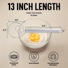 image:imageZulay Kitchen 13Inch Danish Dough Whisk  Stainless Steel Wooden Whisk with Dough Hook  Sourdough Whisk for Bread Pizza Pastry Cake Batter amp More  AcaciaStainless Steel  Single Eye