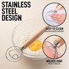 image:imageZulay Kitchen 13Inch Danish Dough Whisk  Stainless Steel Wooden Whisk with Dough Hook  Sourdough Whisk for Bread Pizza Pastry Cake Batter amp More  AcaciaRubberwood  Single Eye