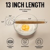 image:imageZulay Kitchen 13Inch Danish Dough Whisk  Stainless Steel Wooden Whisk with Dough Hook  Sourdough Whisk for Bread Pizza Pastry Cake Batter amp More  AcaciaAcacia Wood  Single Eye