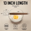image:imageZulay Kitchen 13Inch Danish Dough Whisk  Stainless Steel Wooden Whisk with Dough Hook  Sourdough Whisk for Bread Pizza Pastry Cake Batter amp More  AcaciaCarbonized Ashwood  Single Eye