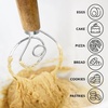 image:imageZulay Kitchen 13Inch Danish Dough Whisk  Stainless Steel Wooden Whisk with Dough Hook  Sourdough Whisk for Bread Pizza Pastry Cake Batter amp More  AcaciaAcacia Wood  Single Eye