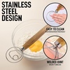image:imageZulay Kitchen 13Inch Danish Dough Whisk  Stainless Steel Wooden Whisk with Dough Hook  Sourdough Whisk for Bread Pizza Pastry Cake Batter amp More  AcaciaAcacia Wood  Single Eye