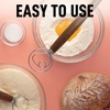 image:imageZulay Kitchen 13Inch Danish Dough Whisk  Stainless Steel Wooden Whisk with Dough Hook  Sourdough Whisk for Bread Pizza Pastry Cake Batter amp More  AcaciaCarbonized Ashwood  Single Eye