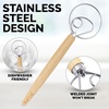 image:imageZulay Kitchen 13Inch Danish Dough Whisk  Stainless Steel Wooden Whisk with Dough Hook  Sourdough Whisk for Bread Pizza Pastry Cake Batter amp More  AcaciaRubberwood  Single Eye