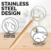 image:imageZulay Kitchen 13Inch Danish Dough Whisk  Stainless Steel Wooden Whisk with Dough Hook  Sourdough Whisk for Bread Pizza Pastry Cake Batter amp More  AcaciaAcacia  Double Eye