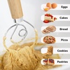 image:imageZulay Kitchen 13Inch Danish Dough Whisk  Stainless Steel Wooden Whisk with Dough Hook  Sourdough Whisk for Bread Pizza Pastry Cake Batter amp More  AcaciaRubberwood  Single Eye