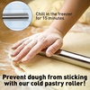 image:imageZulay Kitchen 159 inch Professional Stainless Steel Rolling Pin  Lightweight Metal French Rolling Pin  Perfect for Baking Fondant Pizza Dough Roller DumplingSilver