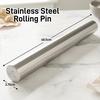 image:imageZulay Kitchen 159 inch Professional Stainless Steel Rolling Pin  Lightweight Metal French Rolling Pin  Perfect for Baking Fondant Pizza Dough Roller DumplingSilver