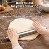 image:imageZulay Kitchen 159 inch Professional Stainless Steel Rolling Pin  Lightweight Metal French Rolling Pin  Perfect for Baking Fondant Pizza Dough Roller DumplingSilver