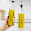 image:imageZulay Kitchen 17oz Olive Oil Dispenser Bottle  Glass Oil Cruet with Spout Funnel amp Pourers EasyPour Decanter for Kitchen Cooking and Serving GreenClear