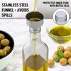 image:imageZulay Kitchen 17oz Olive Oil Dispenser Bottle  Glass Oil Cruet with Spout Funnel amp Pourers EasyPour Decanter for Kitchen Cooking and Serving GreenClear
