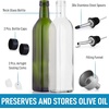 image:imageZulay Kitchen 17oz Olive Oil Dispenser Bottle  Glass Oil Cruet with Spout Funnel amp Pourers EasyPour Decanter for Kitchen Cooking and Serving GreenClear  Green