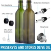 image:imageZulay Kitchen 17oz Olive Oil Dispenser Bottle  Glass Oil Cruet with Spout Funnel amp Pourers EasyPour Decanter for Kitchen Cooking and Serving GreenGreen  Brown