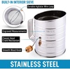 image:imageZulay Kitchen 3 Cup Stainless Steel Flour Sifter  Fine Mesh Rotary Hand Crank Flour Sifter with Agitator Wire Loop For Baking Cakes Pastries Pies Cupcakes and Desserts
