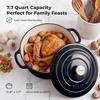 image:imageZulay Kitchen 64QT Enameled Cast Iron Dutch Oven Pot with Lid Heat Pad amp Trivet HeavyDuty Soup Pot for Stews Braising Roasting amp Sourdough Bread Baking Oven Safe up to 500F  Ablaze RedBlack