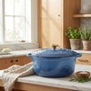 image:imageZulay Kitchen 64QT Enameled Cast Iron Dutch Oven Pot with Lid Heat Pad amp Trivet HeavyDuty Soup Pot for Stews Braising Roasting amp Sourdough Bread Baking Oven Safe up to 500F  Ablaze RedAquamarine