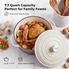 image:imageZulay Kitchen 64QT Enameled Cast Iron Dutch Oven Pot with Lid Heat Pad amp Trivet HeavyDuty Soup Pot for Stews Braising Roasting amp Sourdough Bread Baking Oven Safe up to 500F  Ablaze RedWhite