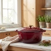 image:imageZulay Kitchen 64QT Enameled Cast Iron Dutch Oven Pot with Lid Heat Pad amp Trivet HeavyDuty Soup Pot for Stews Braising Roasting amp Sourdough Bread Baking Oven Safe up to 500F  Ablaze RedGarnet