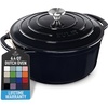 image:imageZulay Kitchen 64QT Enameled Cast Iron Dutch Oven Pot with Lid Heat Pad amp Trivet HeavyDuty Soup Pot for Stews Braising Roasting amp Sourdough Bread Baking Oven Safe up to 500F  Ablaze RedBlack