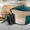 image:imageZulay Kitchen 64QT Enameled Cast Iron Dutch Oven Pot with Lid Heat Pad amp Trivet HeavyDuty Soup Pot for Stews Braising Roasting amp Sourdough Bread Baking Oven Safe up to 500F  Ablaze RedEmerald
