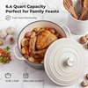 image:imageZulay Kitchen 64QT Enameled Cast Iron Dutch Oven Pot with Lid Heat Pad amp Trivet HeavyDuty Soup Pot for Stews Braising Roasting amp Sourdough Bread Baking Oven Safe up to 500F  Ablaze RedWhite
