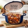 image:imageZulay Kitchen 64QT Enameled Cast Iron Dutch Oven Pot with Lid Heat Pad amp Trivet HeavyDuty Soup Pot for Stews Braising Roasting amp Sourdough Bread Baking Oven Safe up to 500F  Ablaze RedLapis Lazuli
